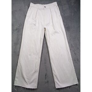 Converse Tokyo Jeans Womens Size 3 White Wide Leg Raw Hem‎ High Rise Japan